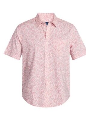 George Pink Floral Short-Sleeve Button-Down Shirt